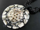 Glass Seed Beads Mother Of Pearl Tiger Cowry Shell 17 1/2" Black Necklace