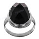 Onyx Checkerboard Cab 925 Sterling Silver Band Ring, US 5.5, 6, 7, 8