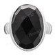 Onyx Checkerboard Cab 925 Sterling Silver Band Ring, US 5.5, 6, 7, 8