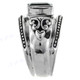 Onyx Fleur De Lis Design 925 Sterling Silver Band Ring, US 6.5, 7, 7.5, 8