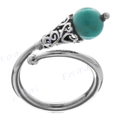 Turquoise 925 Sterling Silver Stacking Ring 1/4"