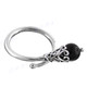 Onyx Bead 925 Sterling Silver Stacking Ring, US 6.5, 7.5, 8.5