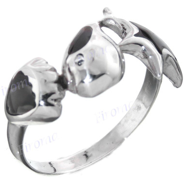 Whale Starfish Shell Mother of Pearl Scroll  925 Sterling Silver Stacking Ring, US 7, 8