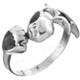 Whale Starfish Shell Mother of Pearl Scroll  925 Sterling Silver Stacking Ring, US 7, 8