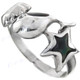 Whale Starfish Shell Mother of Pearl Scroll  925 Sterling Silver Stacking Ring, US 7, 8
