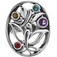 Mixed Stones Amethyst Citrine Butterfly 925 Sterling Silver Wide Ring, US 6, 7, 7.5, 8