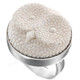 Hand carving Owl Buffalo Bone 925 Sterling Silver Ring