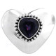 Wide Heart Amethyst 925 Sterling Silver Ring, US 6, 8