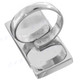 1 1/4" Rectangle Red Coral 925 Silver Ring