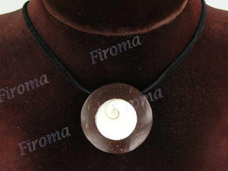 Shiwa Eye Shell 22" Black Necklace