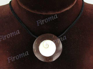 Shiwa Eye Shell 22" Black Necklace