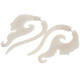 Fake Gauge White Bison Bone Goddess Carving Post Earrings, 2"