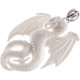 2 3/8" 925 Silver Bison Bone Carving Dragon us Pendant