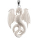 2 3/8" 925 Silver Bison Bone Carving Dragon us Pendant