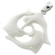 1 3/4" 925 Silver Bison Bone Carving Dolphin us Pendant