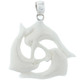 1 3/4" 925 Silver Bison Bone Carving Dolphin us Pendant