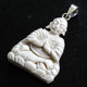 2 1/16" 925 Silver Bison Bone Buddhist Buddha us Pendant