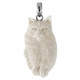 2 1/16" 925 Sterling Silver Bison Bone Cat us Pendant