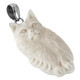 2 1/16" 925 Sterling Silver Bison Bone Cat us Pendant