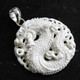 1 7/8" 925 Silver Bison Bone Chinese Dragon us Pendant