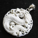 1 7/8" 925 Silver Bison Bone Chinese Dragon us Pendant