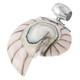 2 9/16" 925 Sterling Silver Nautilus Shell White Pendant