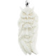 2 15/16" 925 Silver Bison Bone Carved Owl Goddess Pendant
