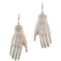 1 3/4" 925 Silver Bison Bone Frida Khalo French Earrings