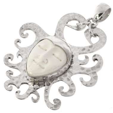 2 13/16" 925 Silver Bison Bone Sun Goddess us Pendant