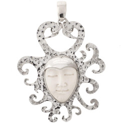2 13/16" 925 Silver Bison Bone Sun Goddess us Pendant