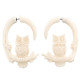1 3/4" Bison Bone Carving Tribal Bird Owl White Earrings