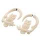 1 3/4" Bison Bone Carving Tribal Bird Owl White Earrings