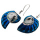 1 3/16" 925 Silver Nautilus Shell Blue French Earrings