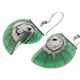 1 1/4" 925 Silver Nautilus Shell Turquoise Green Earrings