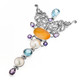 4 3/16" 925 Silver Blue Topaz Amethyst Drusy us Pendant