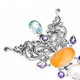 4 3/16" 925 Silver Blue Topaz Amethyst Drusy us Pendant
