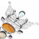 4 3/16" 925 Silver Blue Topaz Amethyst Drusy us Pendant