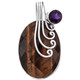 1 1/2" 925 Sterling Silver Tiger Eye Amethyst us Pendant