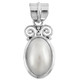 1 5/16" 925 Sterling Silver White Mabe Pearl us Pendant