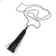 4mm Beads Nylon us 32" Peacock Tassel Necklace Pendant