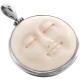 2" 925 Silver Bison Bone Moonface Carving us Pendant