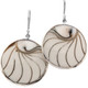 1 1/8" 925 Silver Nautilus Shell Round White Wires Earrings