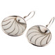 1 1/8" 925 Silver Nautilus Shell Round White Wires Earrings