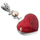 925 Silver Biwa Freshwater Pearl Red Coral Heart Pendant