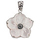 1 7/16" 925 Silver Biwa Pearl Flower Shell us Pendant