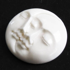 Cabochon Closed Eyes Undrilled Face Moon Sun 13/16"(20mm)