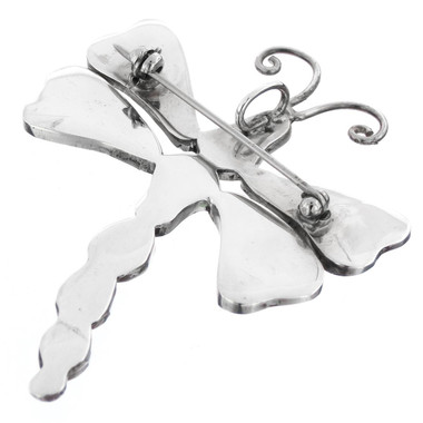 925 Sterling Silver Paua Abalone Shell Dragonfly us Brooche
