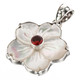 1 7/16" 925 Silver Garnet Flower Shell us Red Pendant