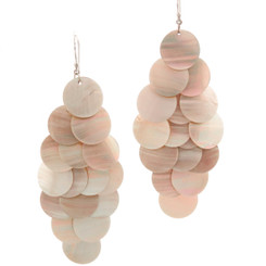3 1/16" 925 Silver Nautilius Shell Iridescent Earrings