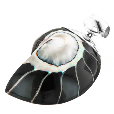 2 3/8" 925 Silver Nautilus Shell Sterling Silver Pendant